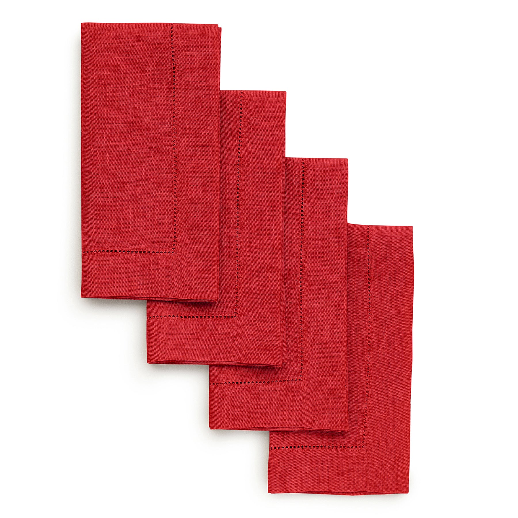 Premium Classic Hemstitch Napkins - 100% Cotton Linen Dinner Napkins for Formal Dining, Weddings & Special Occasions