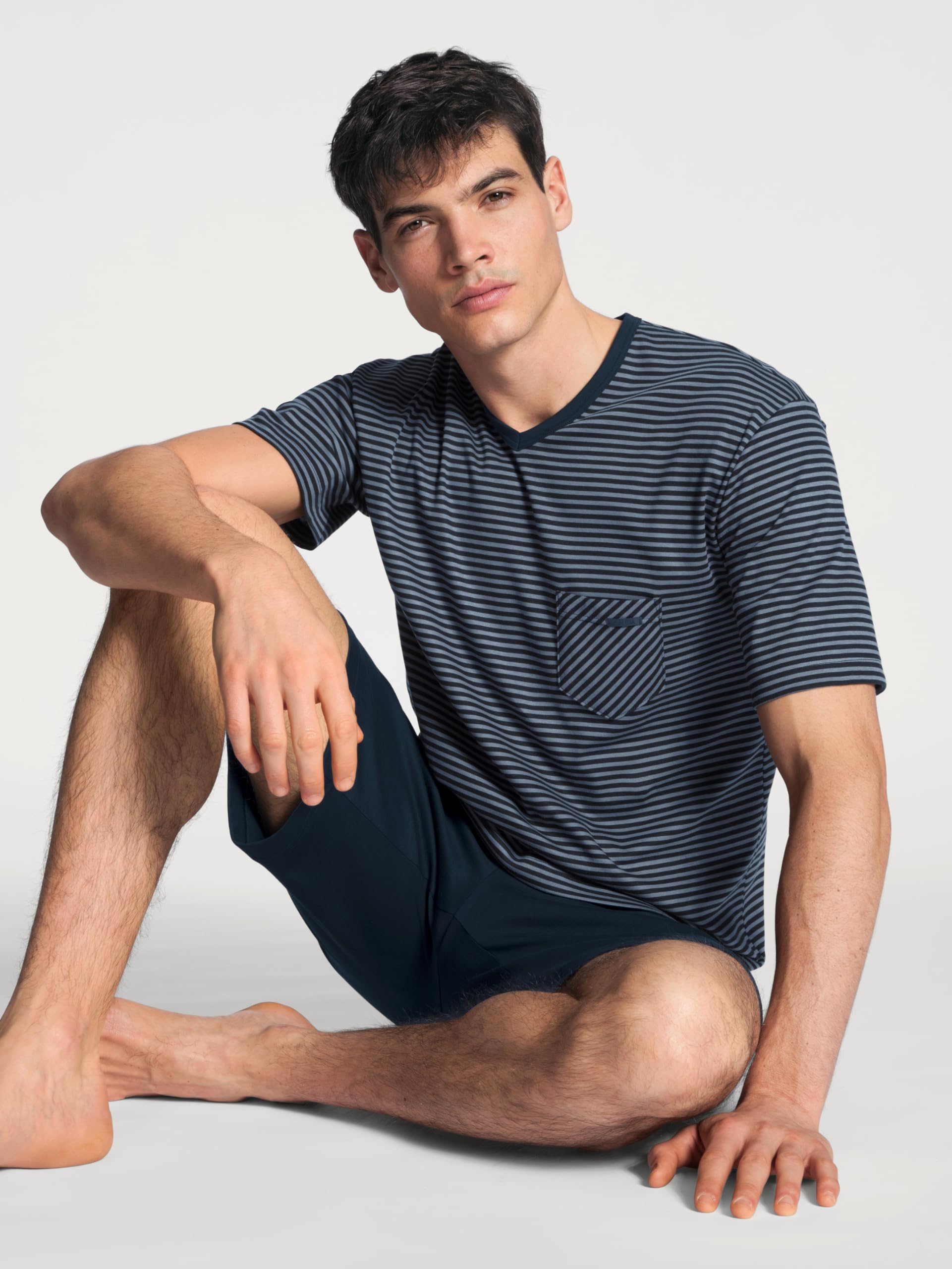 Calida Men's 41167 Relax Streamline 100% Cotton Knit Pajama Short Set - XX-Large (479) | Soft & Breathable Sleepwear for Summer Nights, Lounge Wear at Home
