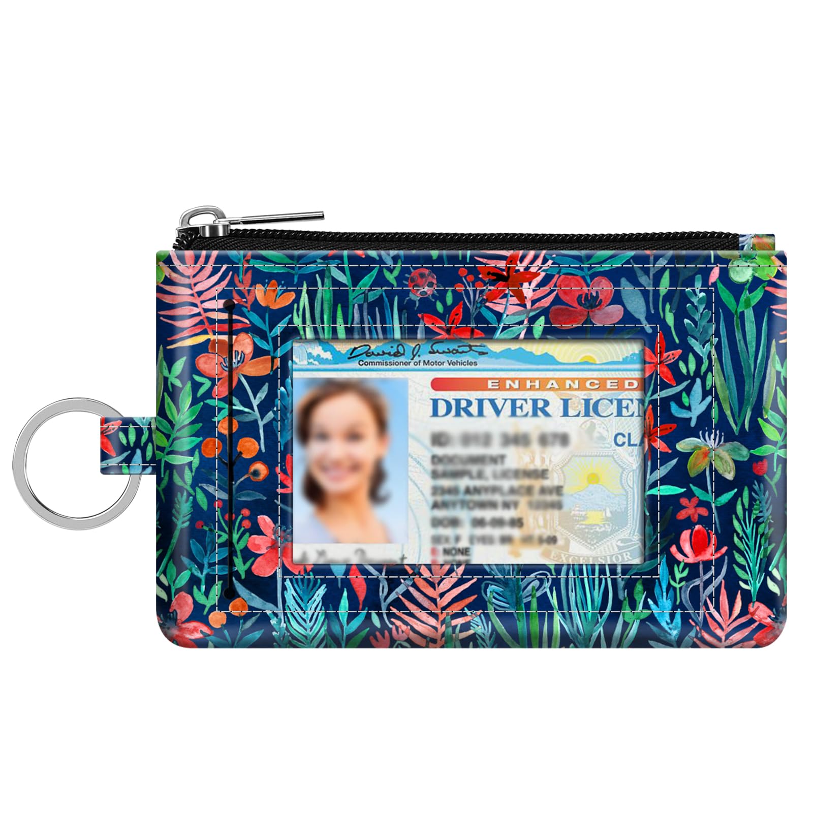 Fintie RFID Blocking Slim Zip ID Case Card Holder - Compact Coin Purse Wallet with Keychain for Credit Cards, Cash & Change | Perfect for Travel, Work & Everyday Use
