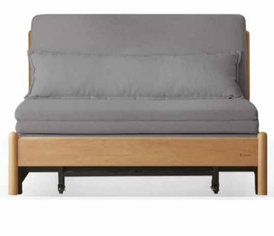 Solid Beech Wood Sofa Bed - Convertible Sleeper Sofa for Small Spaces, Guest Room & Living Room - Comfortable & Space-Saving Furniture