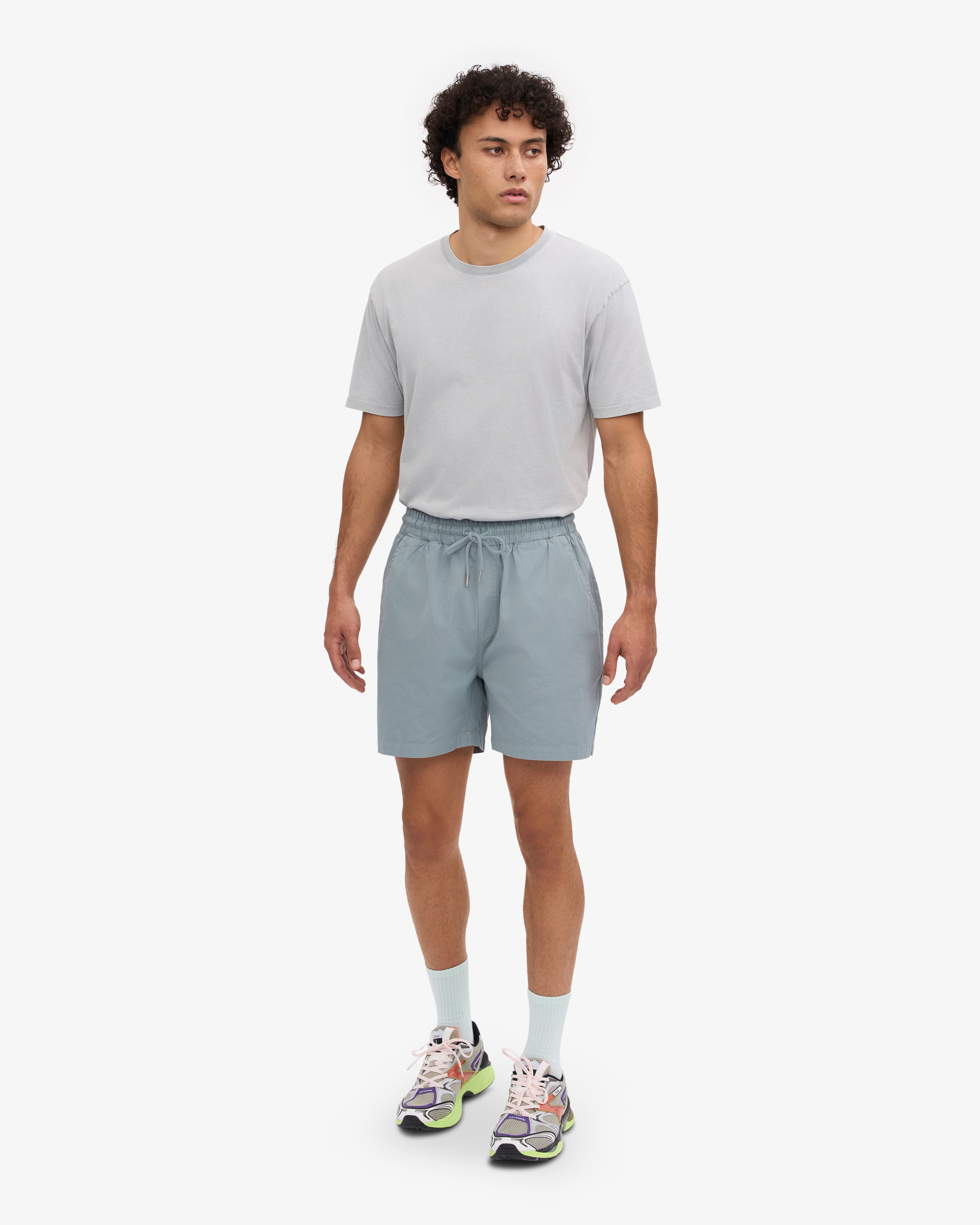 Organic Cotton Twill Shorts for Men - Steel Blue | Comfortable & Eco-Friendly Casual Wear for Summer Outdoors & Travel
