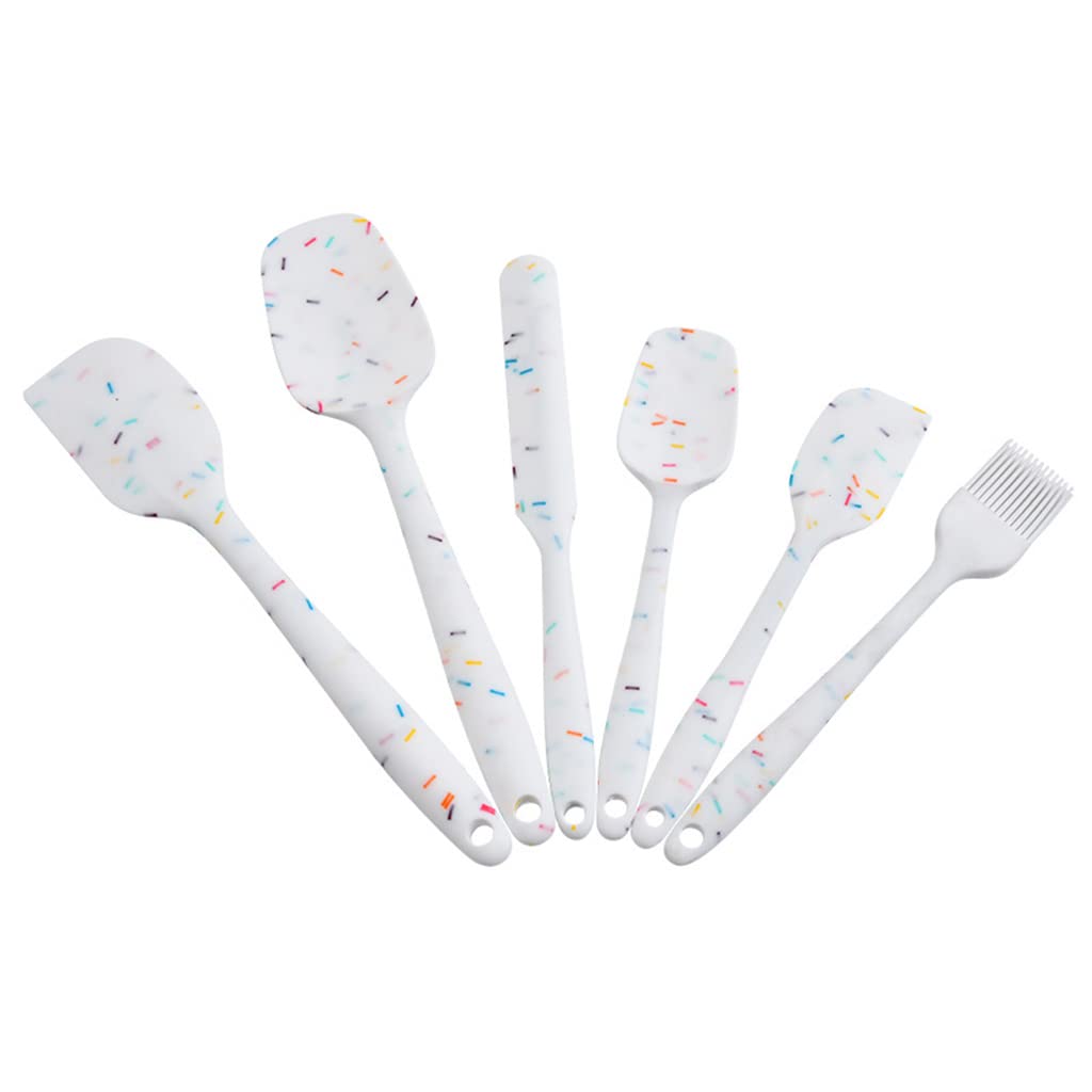 6-Piece Silicone Spatula Set - Heat-Resistant Cooking, Baking & BBQ Utensils for Kitchen, Grilling & Baking - Non-Stick, Durable Kitchen Tools for Mixing, Flipping & Serving