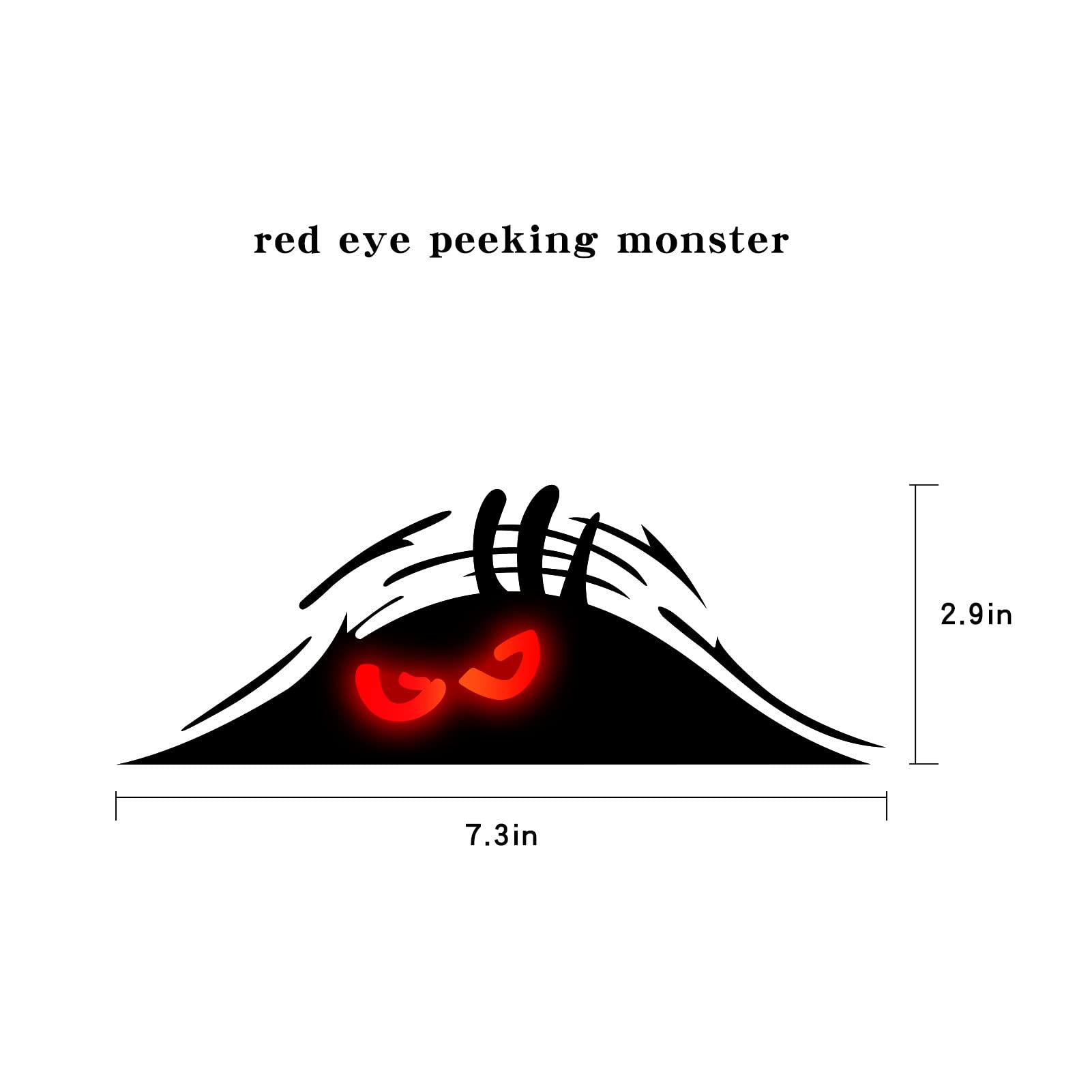 Funny Peeking Monster Car Decal - Reflective Waterproof Vinyl Sticker for Cars, Trucks & SUVs - Self-Adhesive Exterior Accessories for Hood, Door & Bumper - Perfect for Sports Cars & Personalization (Red Eyes) - Great for Car Enthusiasts, Gifts & Customizing Your Ride