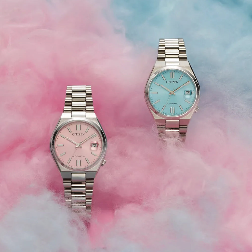 Seiko Tsuyosa Automatic 37mm Watch - Pastel Pink Dial & Stainless Steel Bracelet | Elegant Dress Watch for Women, Office Wear & Special Occasions