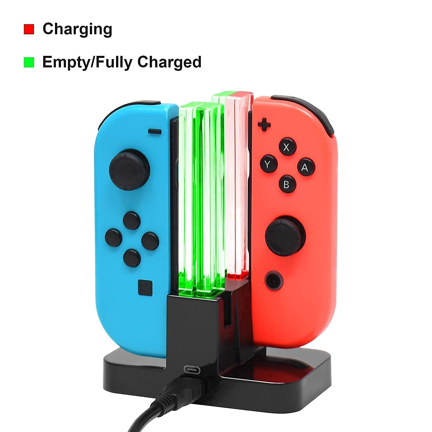 FYOUNG Nintendo Switch Joy-Con Charging Dock & Hand Grips with USB-C Cable - Fast Charging Station for Switch & Switch OLED - Perfect for Gaming, Travel, and Multiplayer Sessions