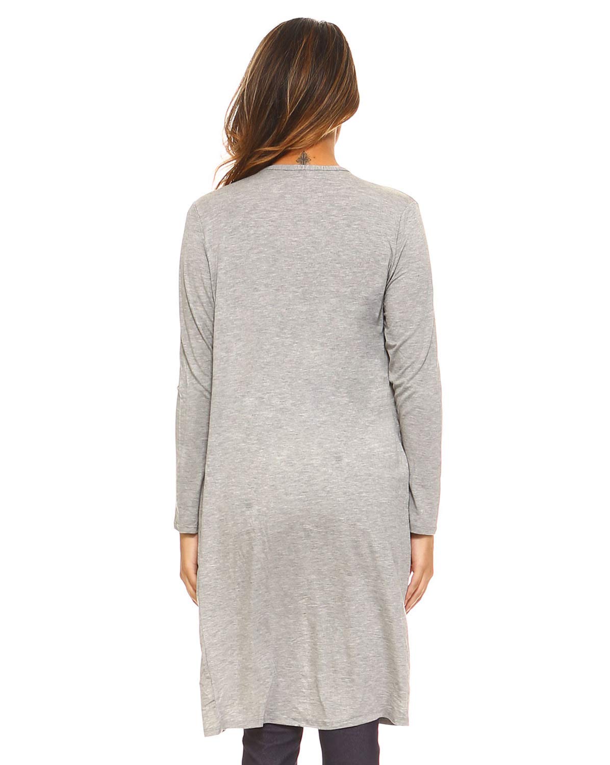 Lightweight Women's Open Front Drape Cardigan with Pockets - Casual Loose Knit Sweater for Lounge, Office & Fall Layering