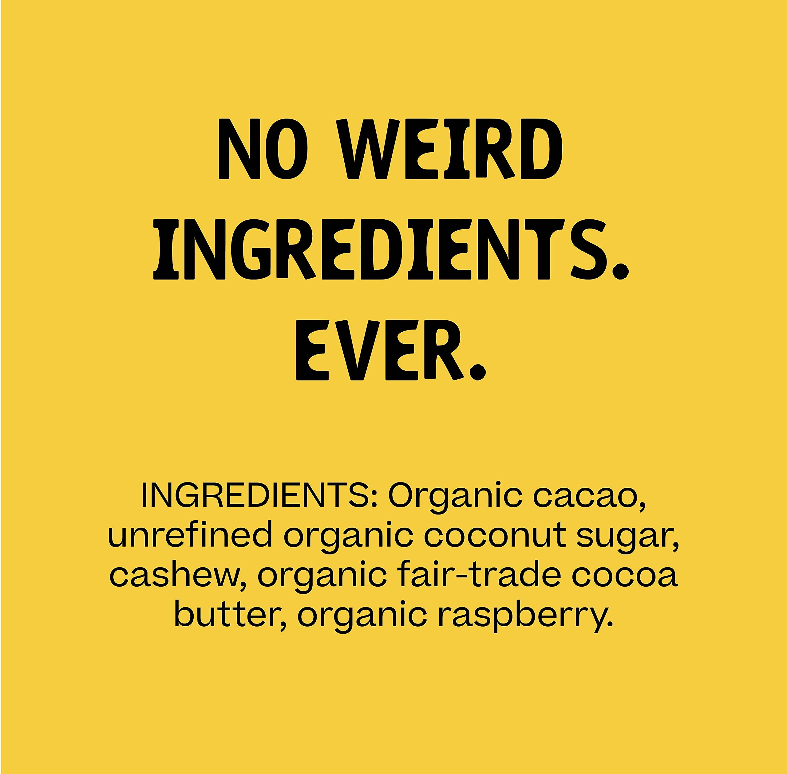 Organic Dark Chocolate Bars 12 Pack - Vegan, Gluten Free, Paleo, Non-GMO, Fair Trade | Hu Raspberry Dark Chocolate | Perfect for Gifts, Snacking & Healthy Desserts