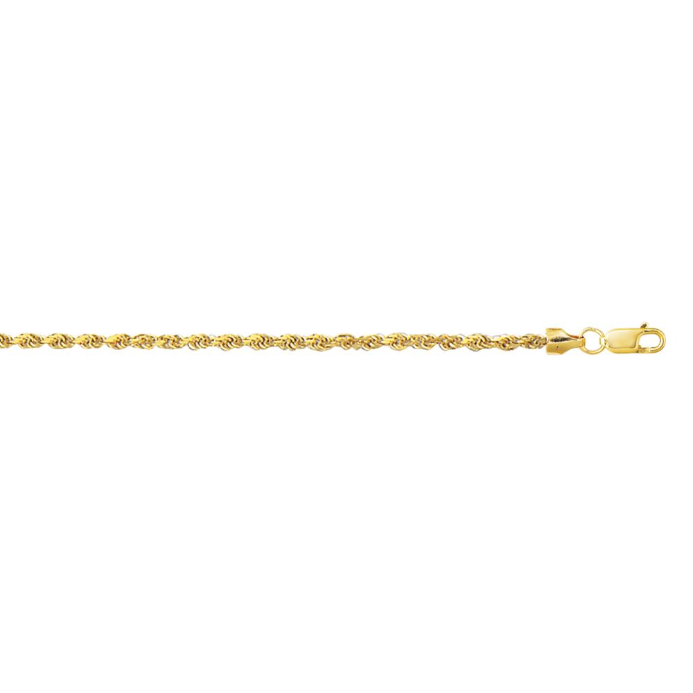 10K Gold 2.0mm Diamond Cut Lite Rope Chain Necklace for Men & Women - Perfect for Everyday Wear, Gifts & Special Occasions