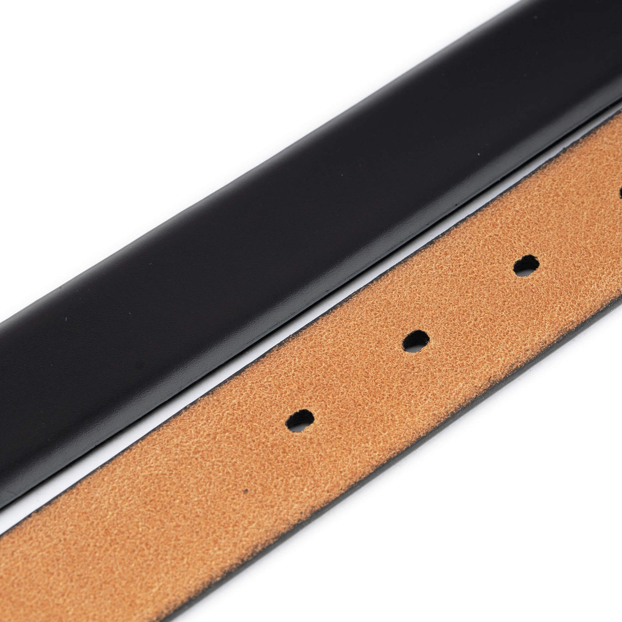 3.0 cm Black Genuine Leather Belt Strap Replacement for Ferragamo Buckles - Premium Pre-Made Holes - Perfect for Dress Pants, Business Attire & Formal Occasions