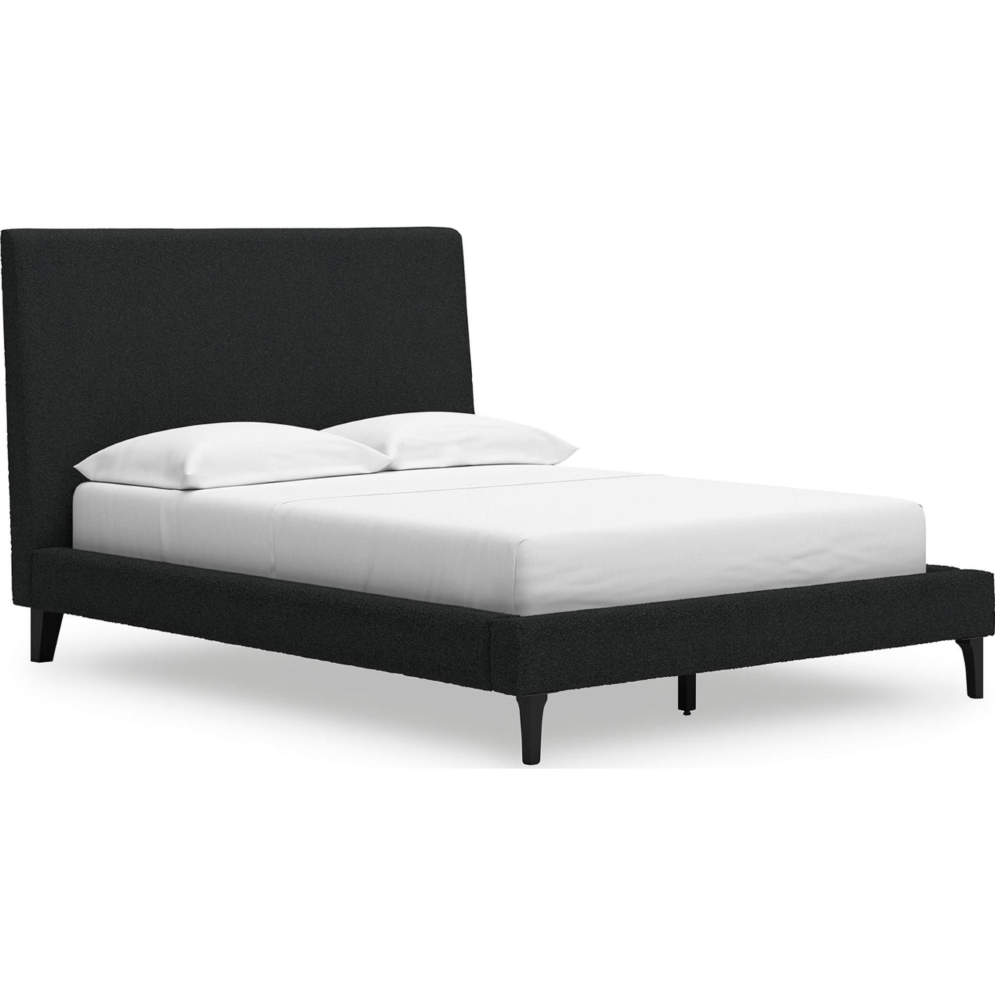 Cadmori Full Upholstered Bed Frame with Soft Fabric Headboard - Queen Size Platform Bed for Bedroom, Guest Room & Master Suite | Modern Upholstered Bed with Sturdy Wooden Slats Support