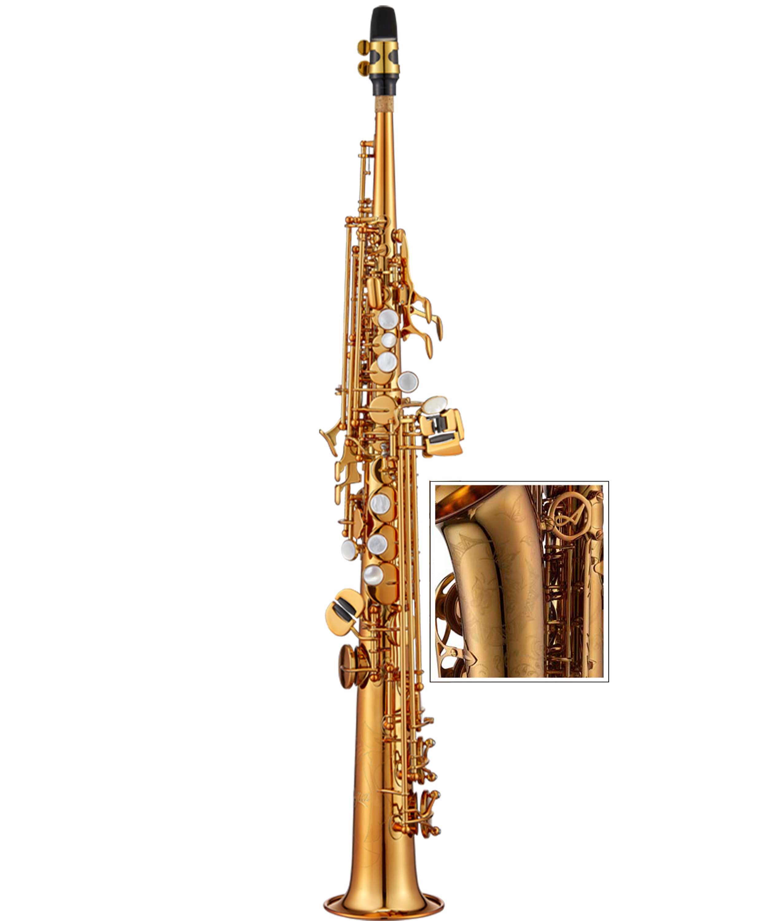 Antigua Winds ProOne SS6200 Bb Professional Soprano Saxophone - Amber Finish | High-Quality Brass Instrument for Jazz, Classical & Studio Performance