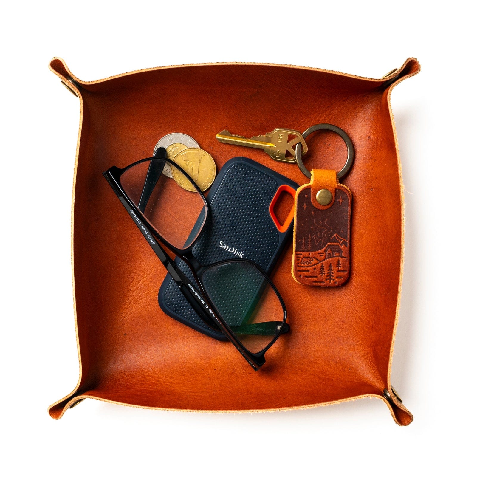 Premium Leather Valet Tray for Keys, Wallet & Jewelry | Handmade Organizer for Dresser, Nightstand & Entryway | Perfect Gift for Men & Women