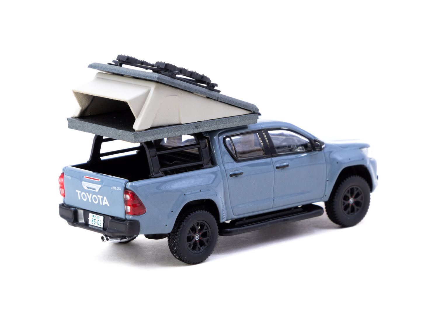 Tarmac Works 1/64 Scale Toyota Hilux Diecast Model Car - Grey (ROAD64) | Collectible Toy for Display, Racing Scenes & Diecast Enthusiasts