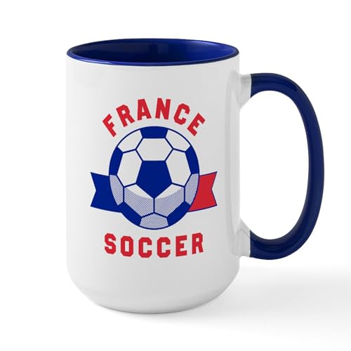 White/Navy Inside - France Soccer Mugs