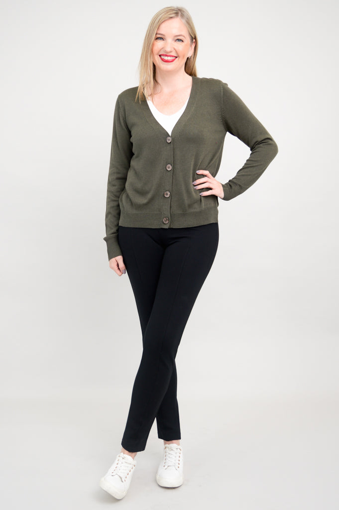 Jessica Women's Bamboo Cotton Sweater - Soft & Comfortable Khaki Pullover for Casual Wear & Layering
