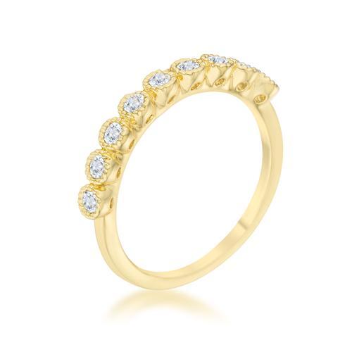 0.27ct CZ 14k Gold Delicate Wedding Band Ring - Elegant Stackable Ring for Women, Perfect for Engagement, Anniversary & Everyday Wear