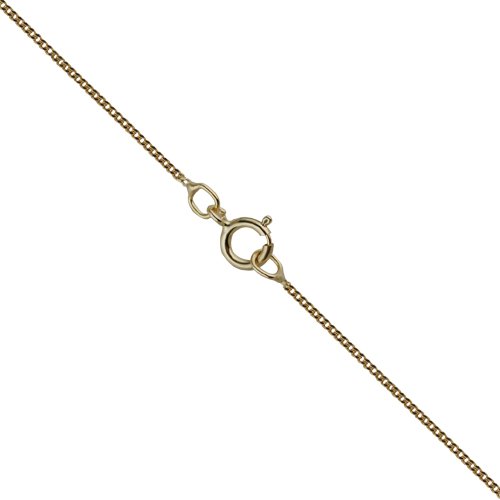 9ct Gold 20mm Plain 1/2 Half Sovereign Coin Mount Pendant with 0.6mm Curb Chain - Elegant Jewelry for Gifts, Special Occasions & Everyday Wear