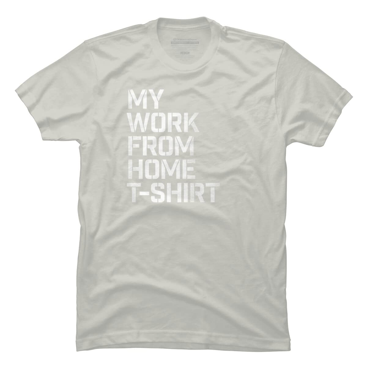 Design By Humans Men's Work From Home Graphic T-Shirt - Soft Cotton Tee for Remote Work, Casual Wear & Home Office | Comfortable Loungewear for Video Calls, Relaxing at Home & Everyday Use