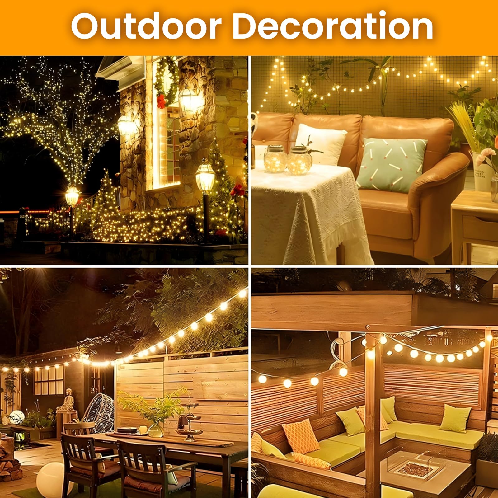 Dailyart Globe String Lights - 100 LED 59FT Waterproof Fairy Lights with Remote Control, 8 Lighting Modes, Adjustable Brightness & Timer Function - Indoor/Outdoor Decorative Lights for Bedroom, Garden, Wedding (Warm White) | Perfect for Home Decor, Parties, and Romantic Ambiance