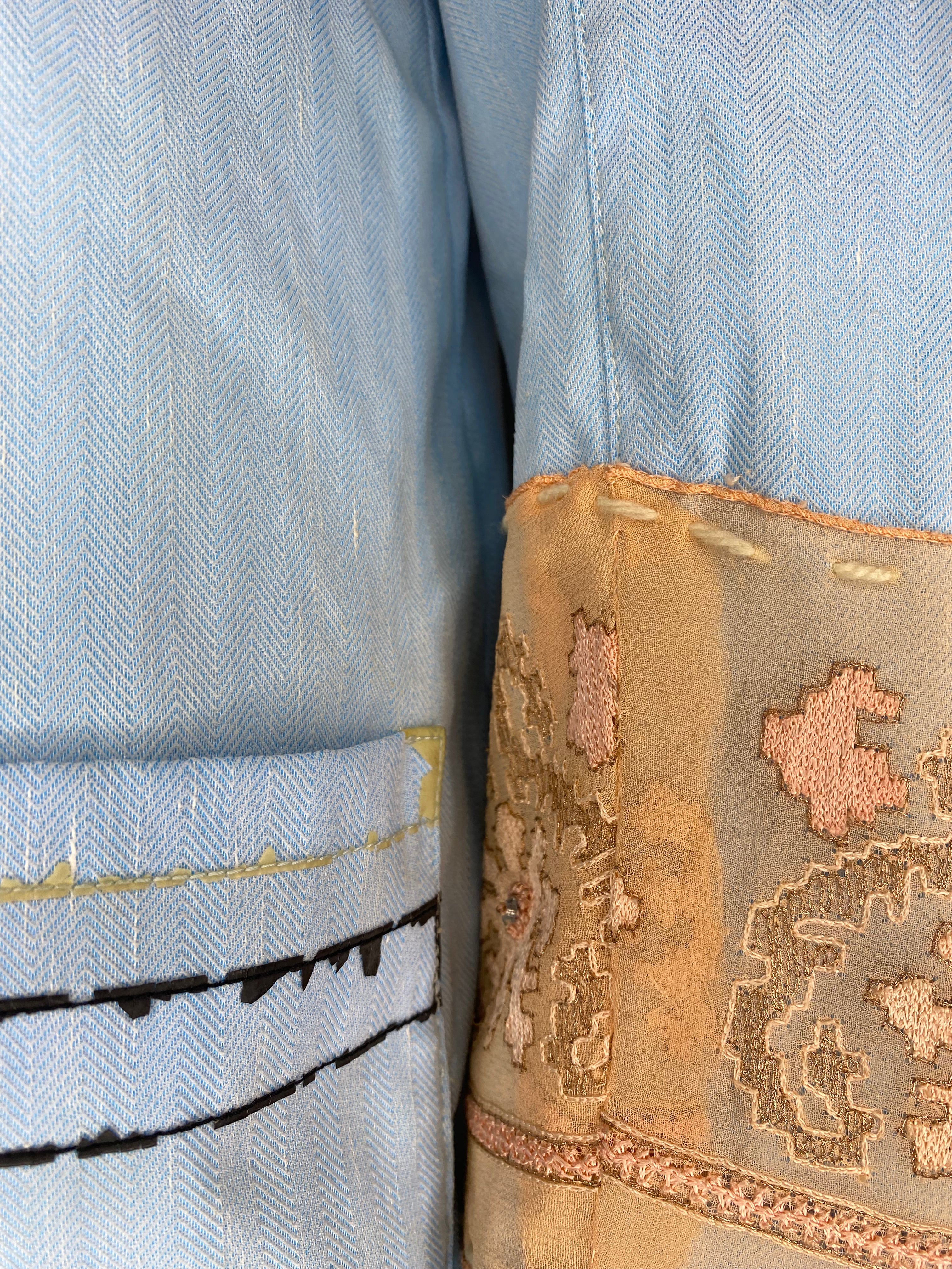 Pale Blue Cotton Coat for Women - Lightweight & Comfortable Outerwear - Perfect for Spring & Fall Fashion