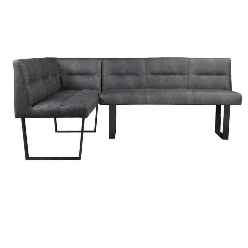 60x81 Inch Modern Corner Bench with Storage, Dark Grey Upholstered - Perfect for Living Room, Bedroom, or Entryway Seating