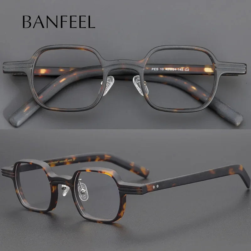 Aror Unisex Full Rim Square Acetate Titanium Eyeglasses 49410 - Stylish & Durable Frames for Men & Women - Perfect for Reading, Work, and Everyday Fashion