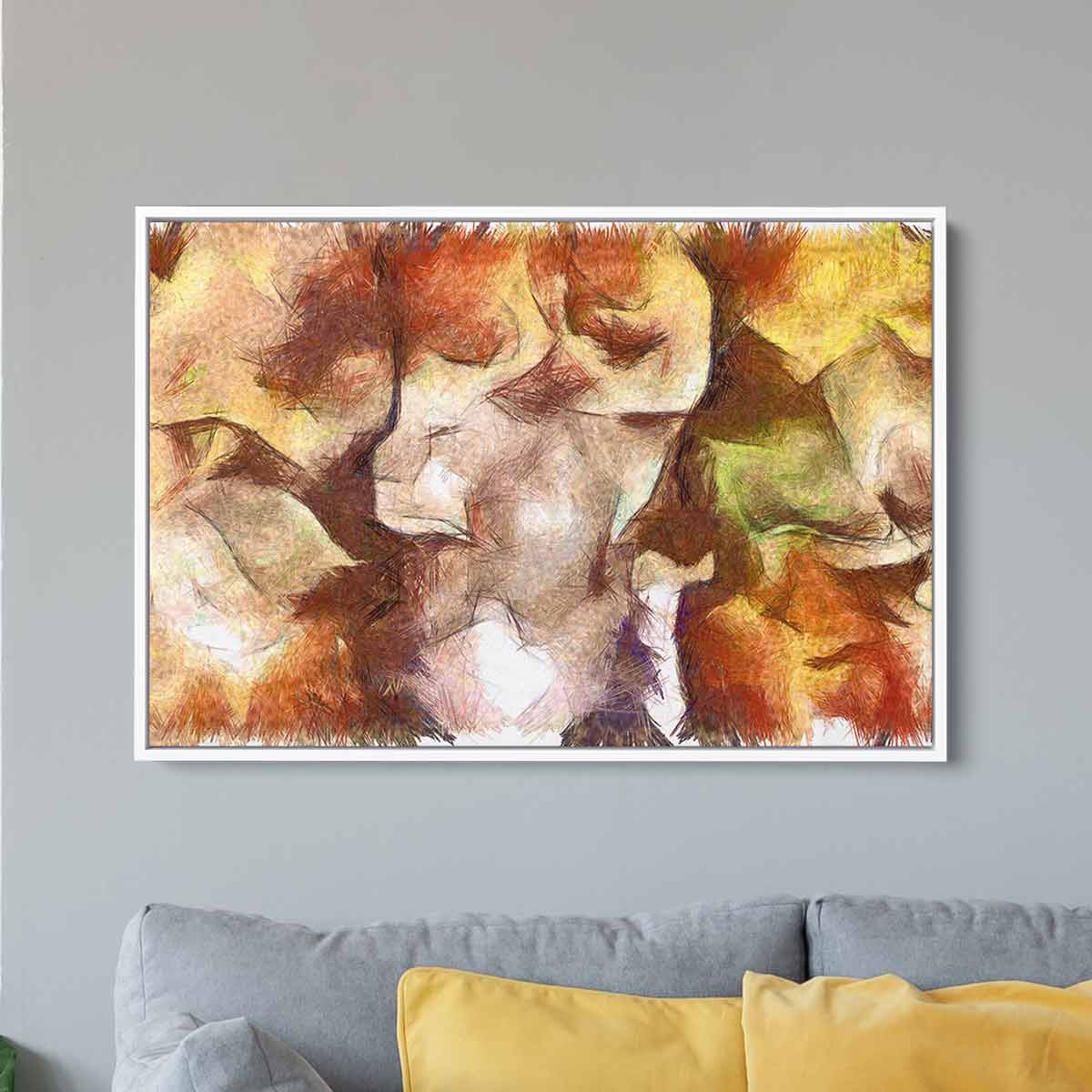 Orange Abstract Wall Art Canvas Print - Modern Home Decor for Living Room, Bedroom & Office - 2284