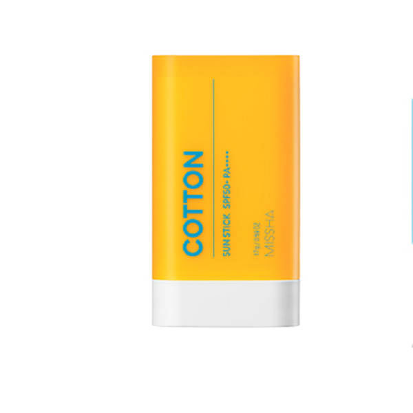 Missha All Around Safe Block Cotton Sun Stick SPF50+ PA++++ - Lightweight Sunscreen Stick for Face & Body, Oil-Free & Non-Greasy, Perfect for Outdoor Activities, Travel & Daily Sun Protection