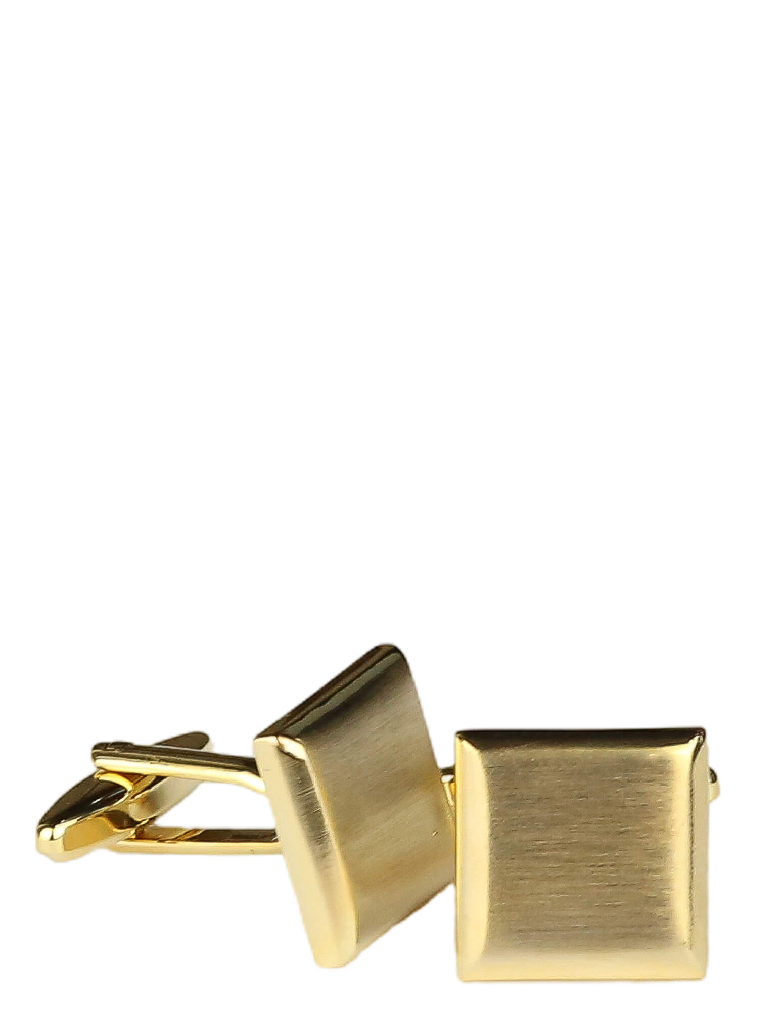 DÉCLIC Brushed Flat Square Cufflinks in Gold - Elegant Men's Dress Accessories for Weddings, Business Meetings & Formal Events