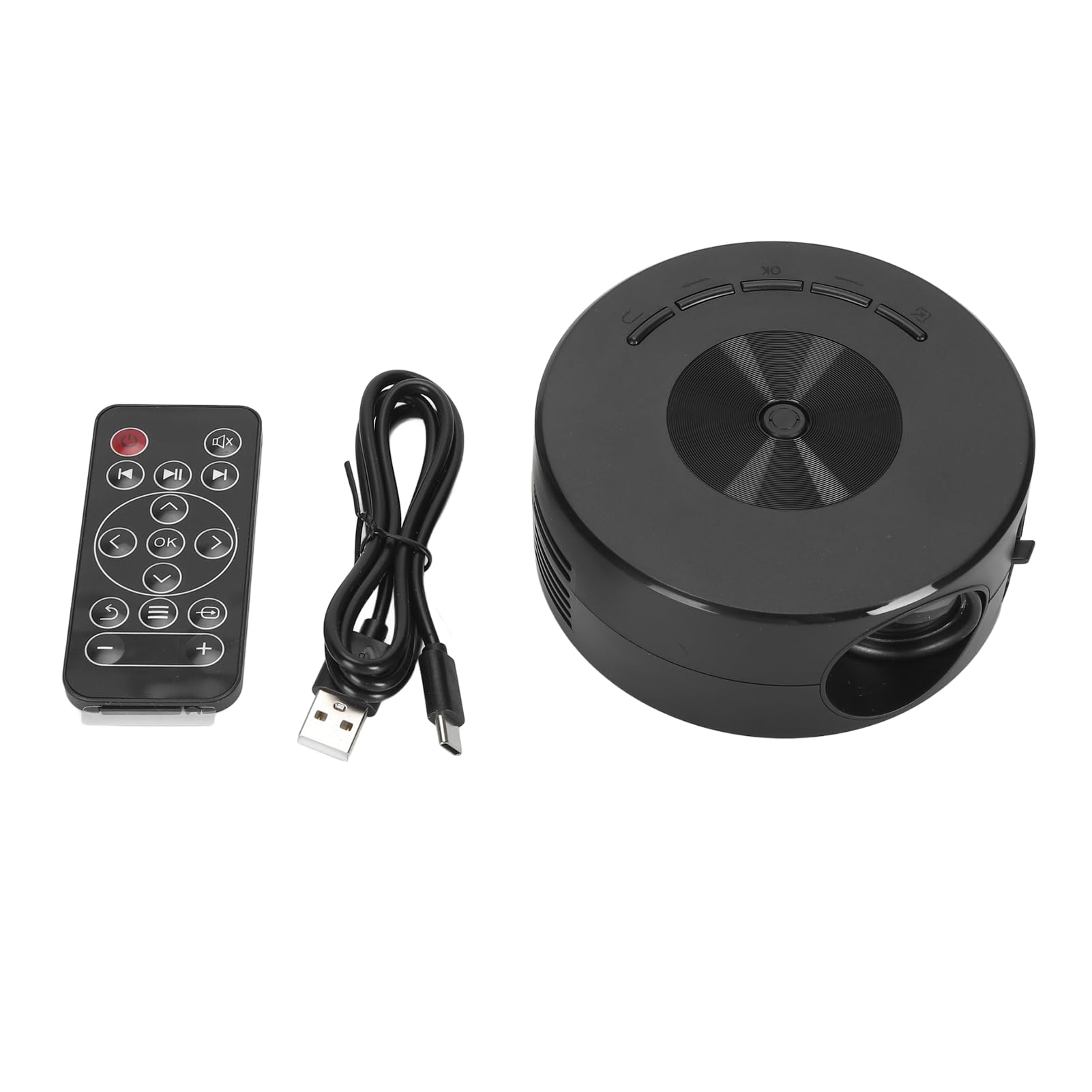 Mini LED Projector with Eye Protection & Built-in Speaker - HD Portable Pocket Movie Projector for Home Theater, Outdoor Camping & Kids Entertainment (Black)