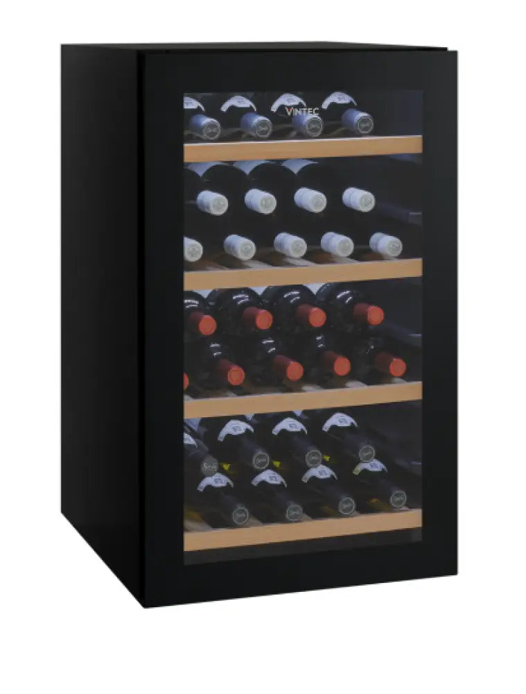 Vintec VWS035SBB 35-Bottle Wine Cooler Refrigerator - Perfect for Home Bars, Restaurants, and Wine Cellars