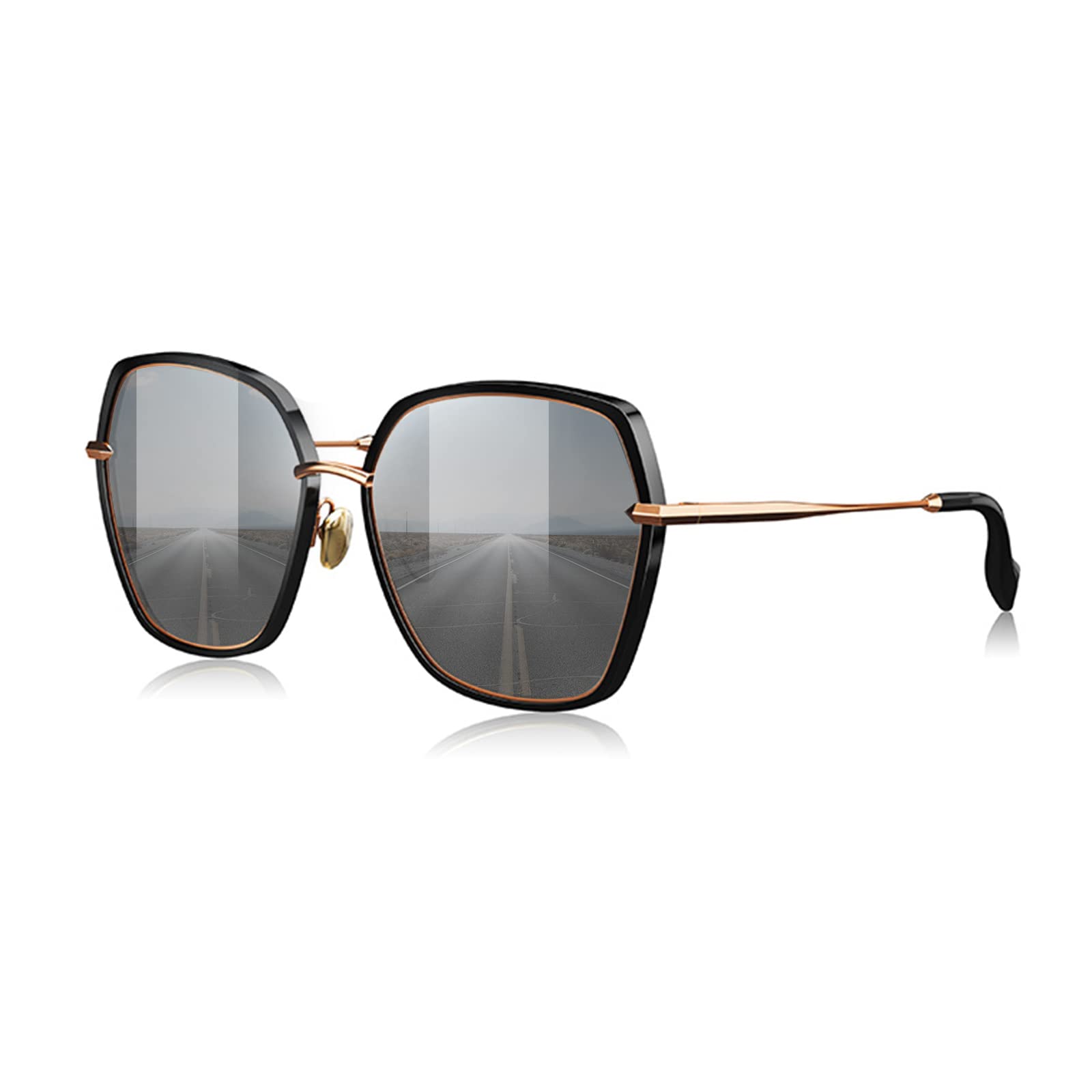 Stylish Women's Round Oversized Sunglasses - UV Protection & Polarized Lenses for Driving, Beach, and Outdoor Activities