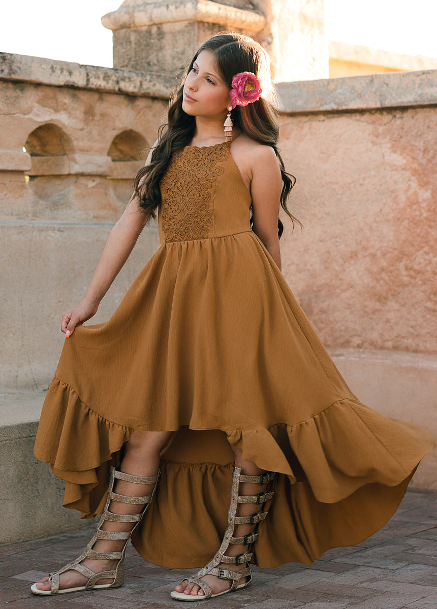 Amala Dress in Cumin - Stylish Women's Boho Maxi Dress for Summer, Beach, and Vacation