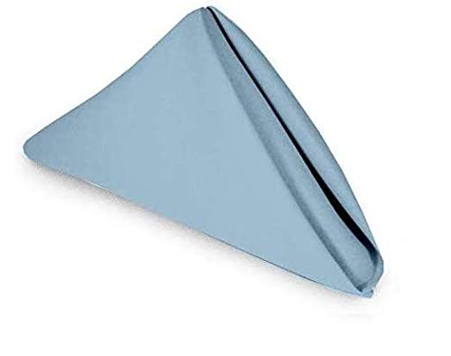 Premium Cotton Cloth Napkins Set of 150 - 12x12 Inch Washable Reusable Dinner Napkins for Wedding, Party, Restaurant & Home Use - Light Blue Solid Table Linens - Perfect for Fine Dining, Buffets, and Everyday Meals
