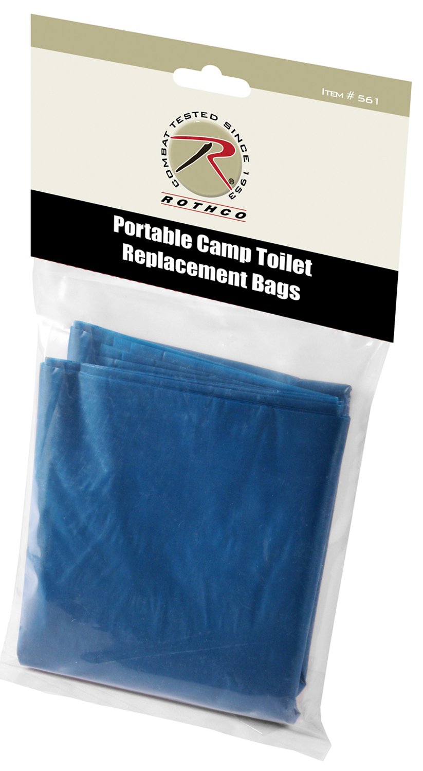 Rothco 5191 Portable Camp Toilet Replacement Bags - Blue | Heavy-Duty Waste Bags for Outdoor Camping, Hiking, RV & Emergency Preparedness | Leak-Proof Disposable Toilet Liners