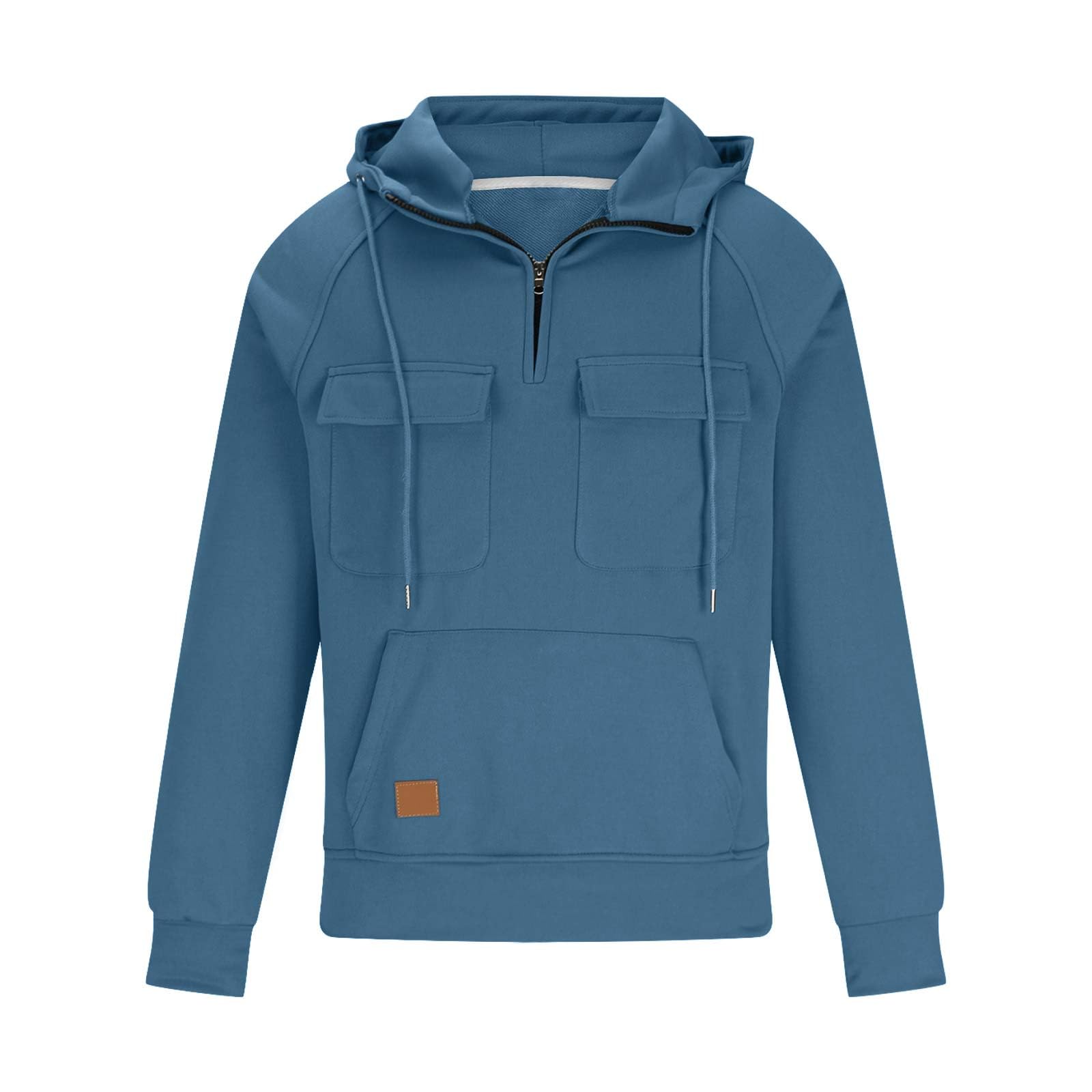 Men's Dgoopd Quarter Zip Sweatshirt - Gym Workout Hoodie with Pockets for Outdoor Activities & Military Tactical Wear | Perfect for Hiking, Camping & Fitness Training