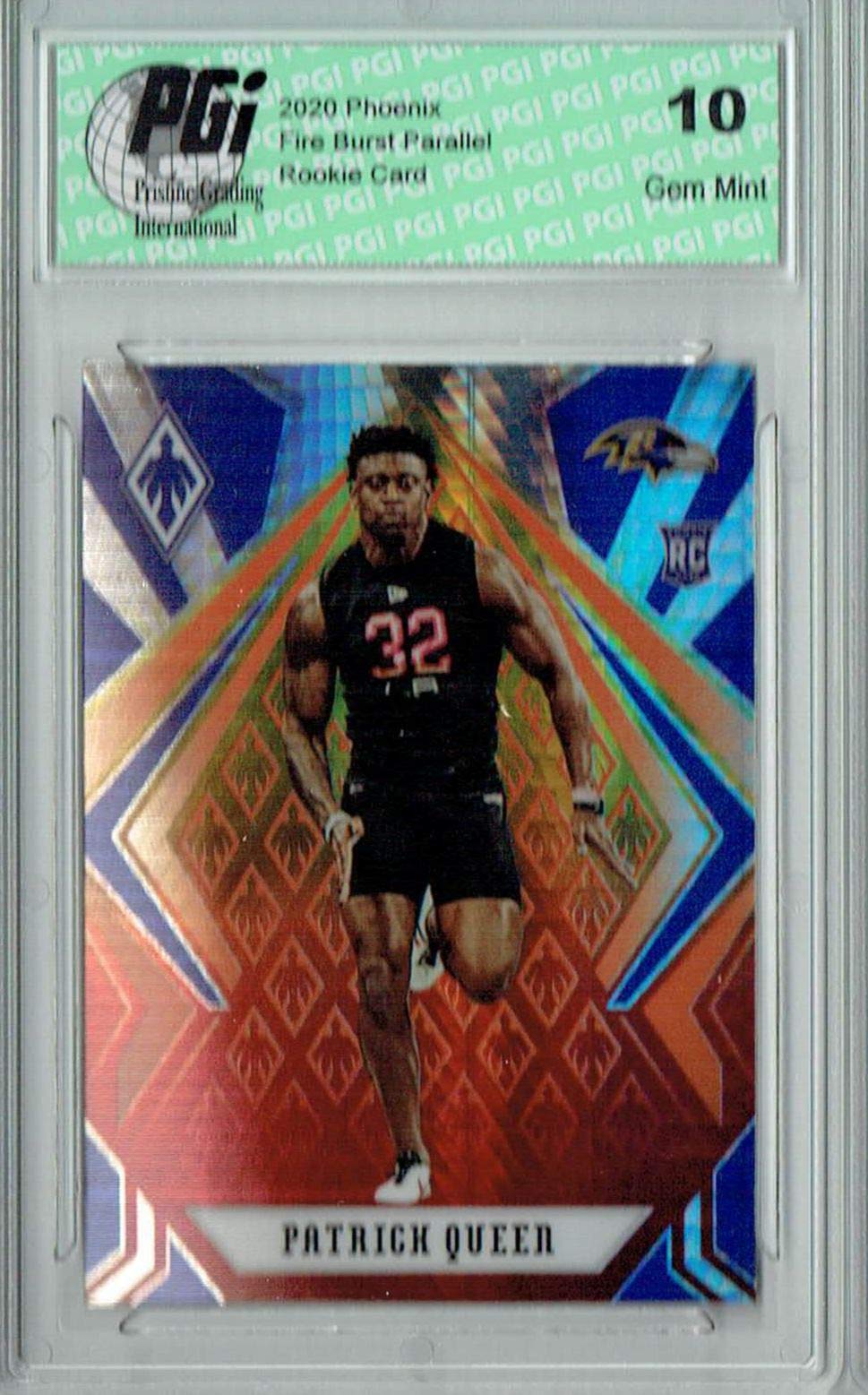 Patrick Queen 2020 Phoenix #153 Rookie Card PGI 10 Gem Mint - Fanatics Fire Burst Edition | Football Memorabilia Collection & Investment