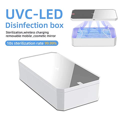 CarbonKlean UVKlear - UVC Sanitizing Kit with Wireless Charger, Removable Cosmetic Mirror & UV Phone Cleaner (Pink) - Perfect for Travel, Home & Office Disinfection