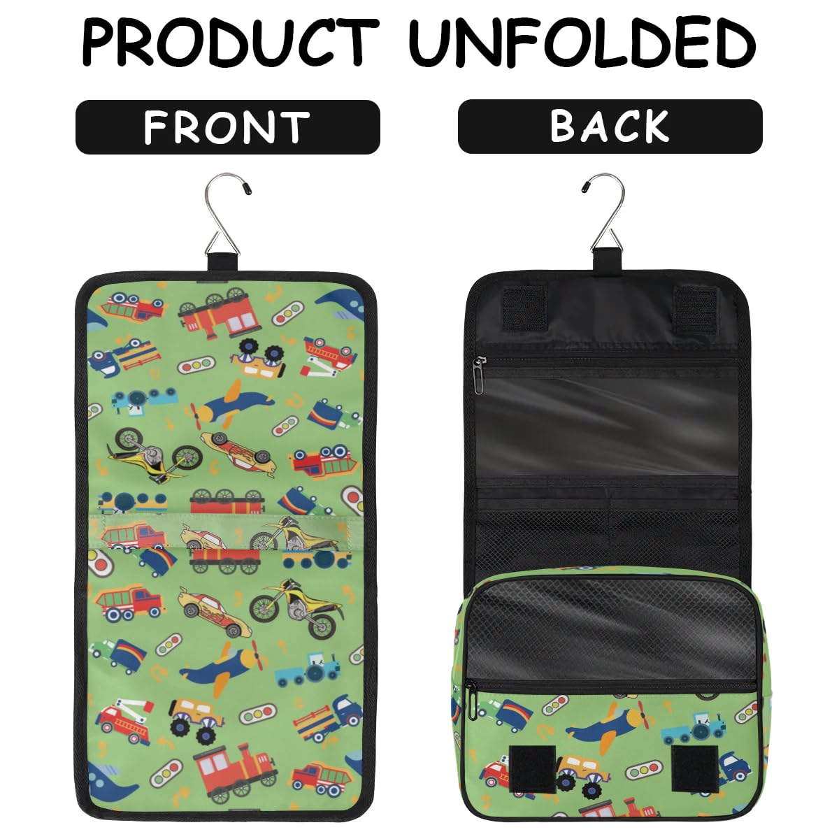 Durable Hanging Travel Toiletry Bag with Hook - Waterproof Cosmetic Organizer for Men & Boys - Perfect for Trucks, Tractors & Cars - Ideal for Toiletries, Makeup & Accessories Storage on Road Trips & Camping