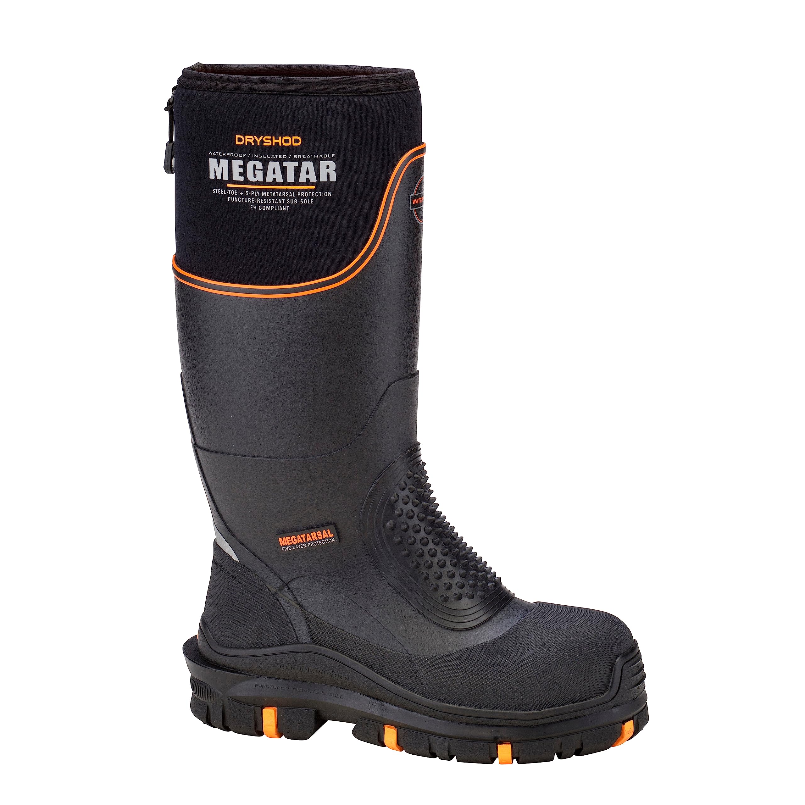 Dryshod Men's Megatar Met Guard Steel Toe Work Boots - Waterproof Safety Shoes for Construction, Warehouse & Outdoor Work
