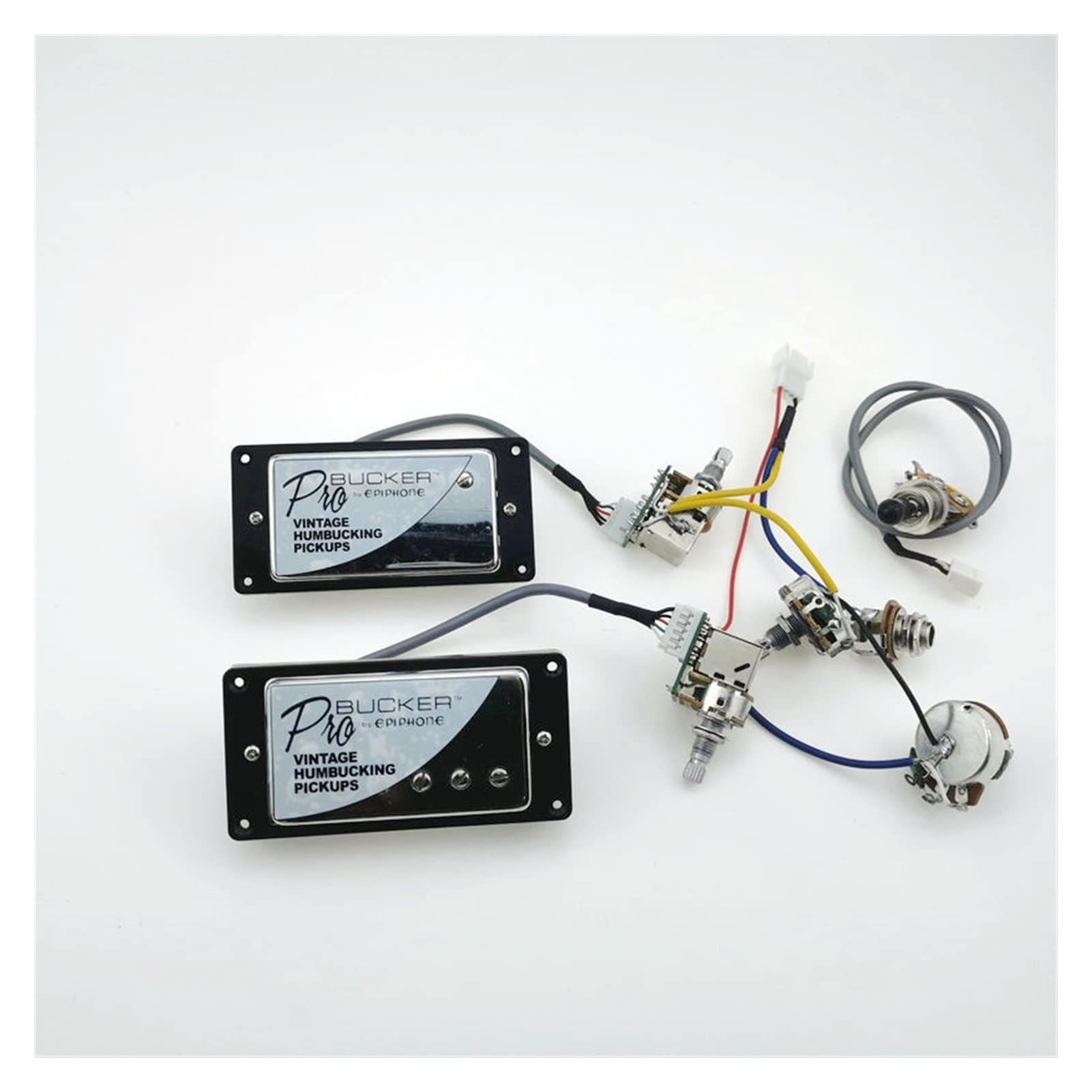 Alnico Humbucker Pickups for Electric Guitar - Professional Wiring Harness for LP Guitar Replacement (Black Parallel Frame) - Perfect for Rock, Blues & Metal Performances