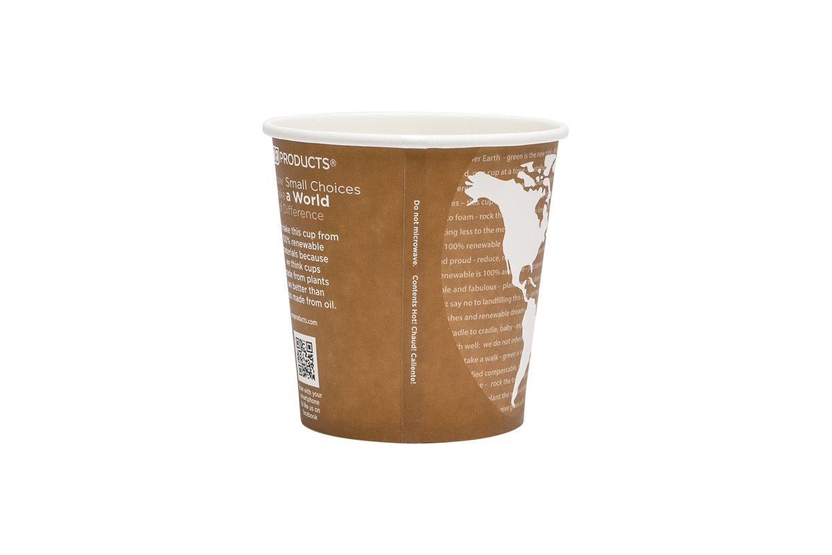 ECO PRODUCTS Compostable 10oz Disposable Coffee Cups - 1000 Count, Plant-Based PLA Lining, Hot/Cold Beverage Paper Cups for Office, Cafes & Events | Biodegradable & Eco-Friendly World Art Design