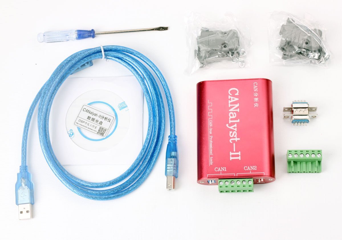 CANalyst-II USB to CAN Bus Analyzer Adapter - CAN-Bus Converter with OBD Plug for Automotive Diagnostics | Compatible with ZLGCANpro Software | Ideal for Vehicle ECU Programming, Industrial CAN Network Testing & OBD-II Data Monitoring