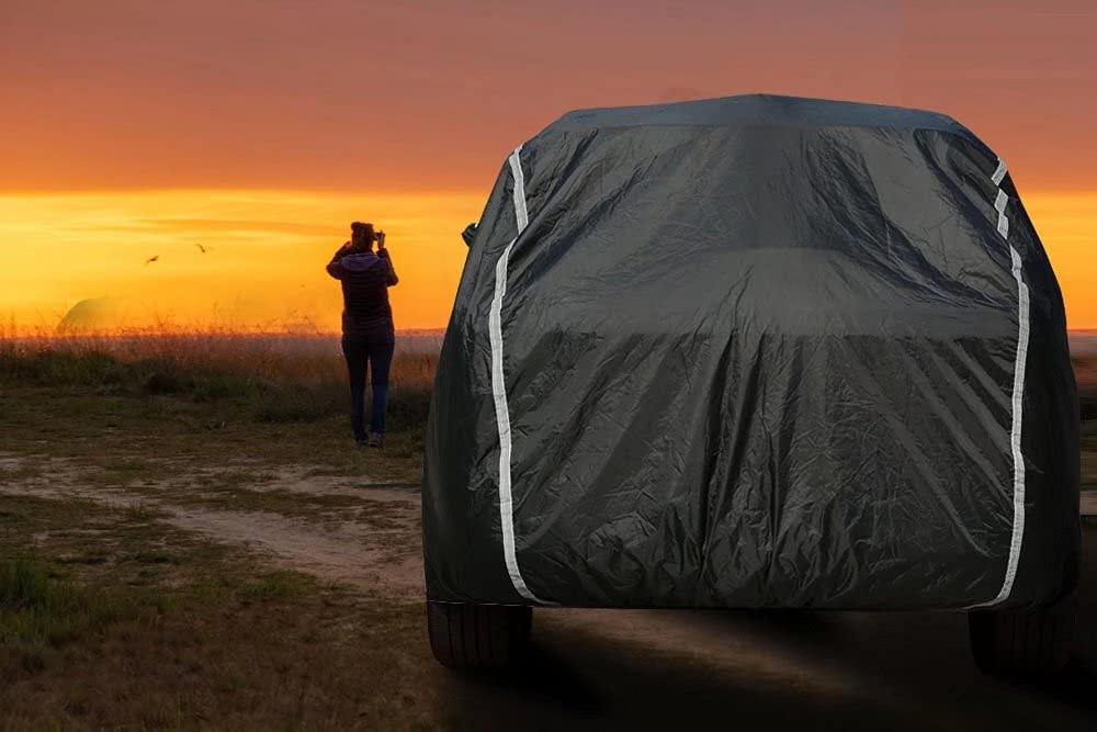 Waterproof All-Weather Car Cover with Zipper Door - Universal Fit for Hatchback (160