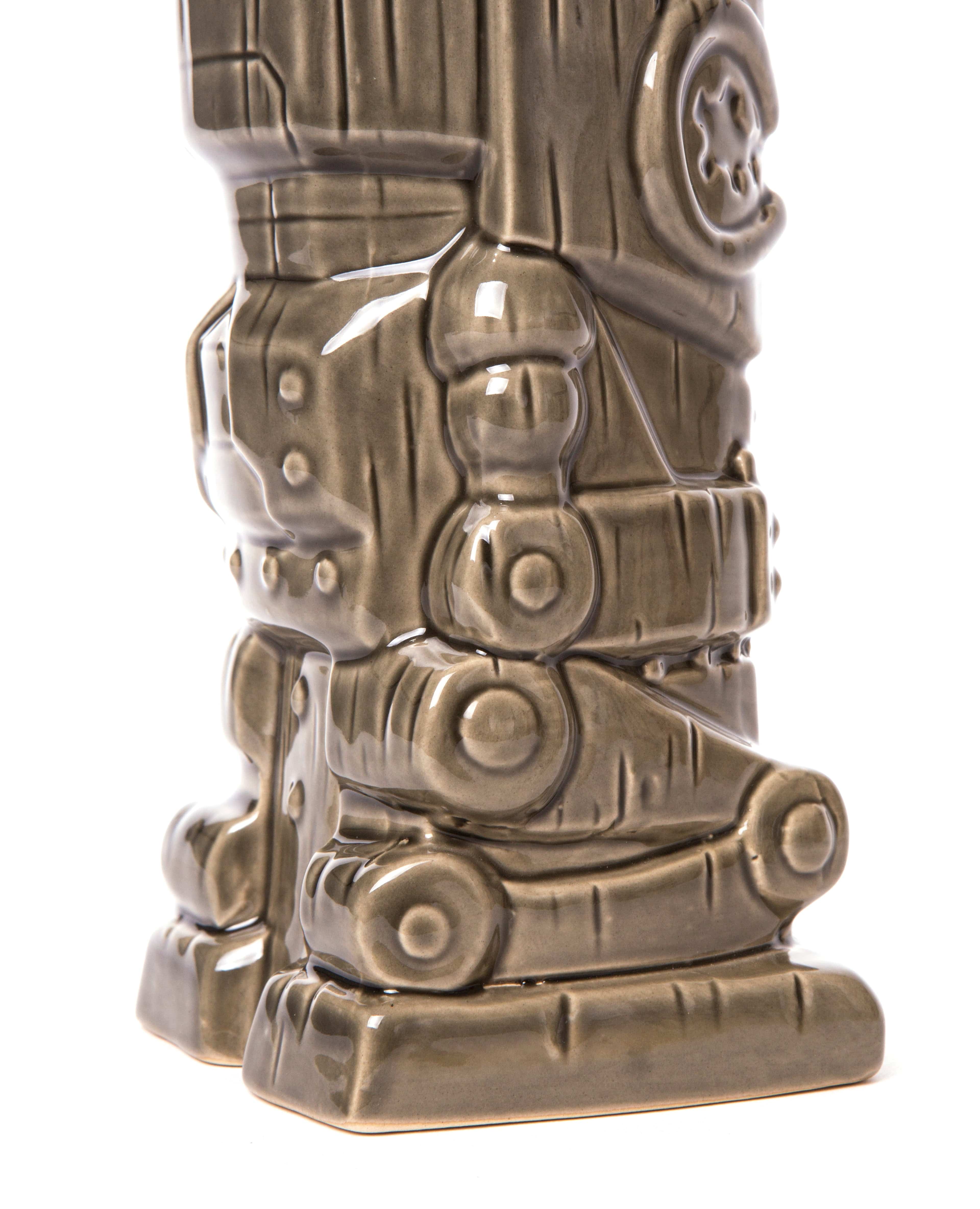 Iron Giant Ceramic Tiki Mug - 16oz Grey Handcrafted Tiki Cup for Tropical Cocktails, Home Bar Decor & Themed Parties | Perfect for Luau, Beach Parties & Summer Gatherings