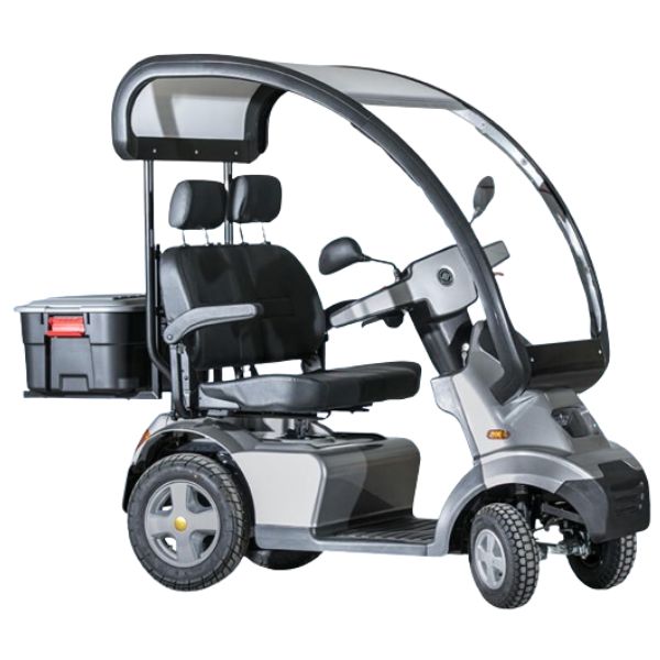 AFIKIM Afiscooter S4 Heavy Duty Mobility Scooter - Dual Seat Electric Scooter for Adults - Ideal for Outdoor & Indoor Use, Shopping, Travel & Daily Commuting