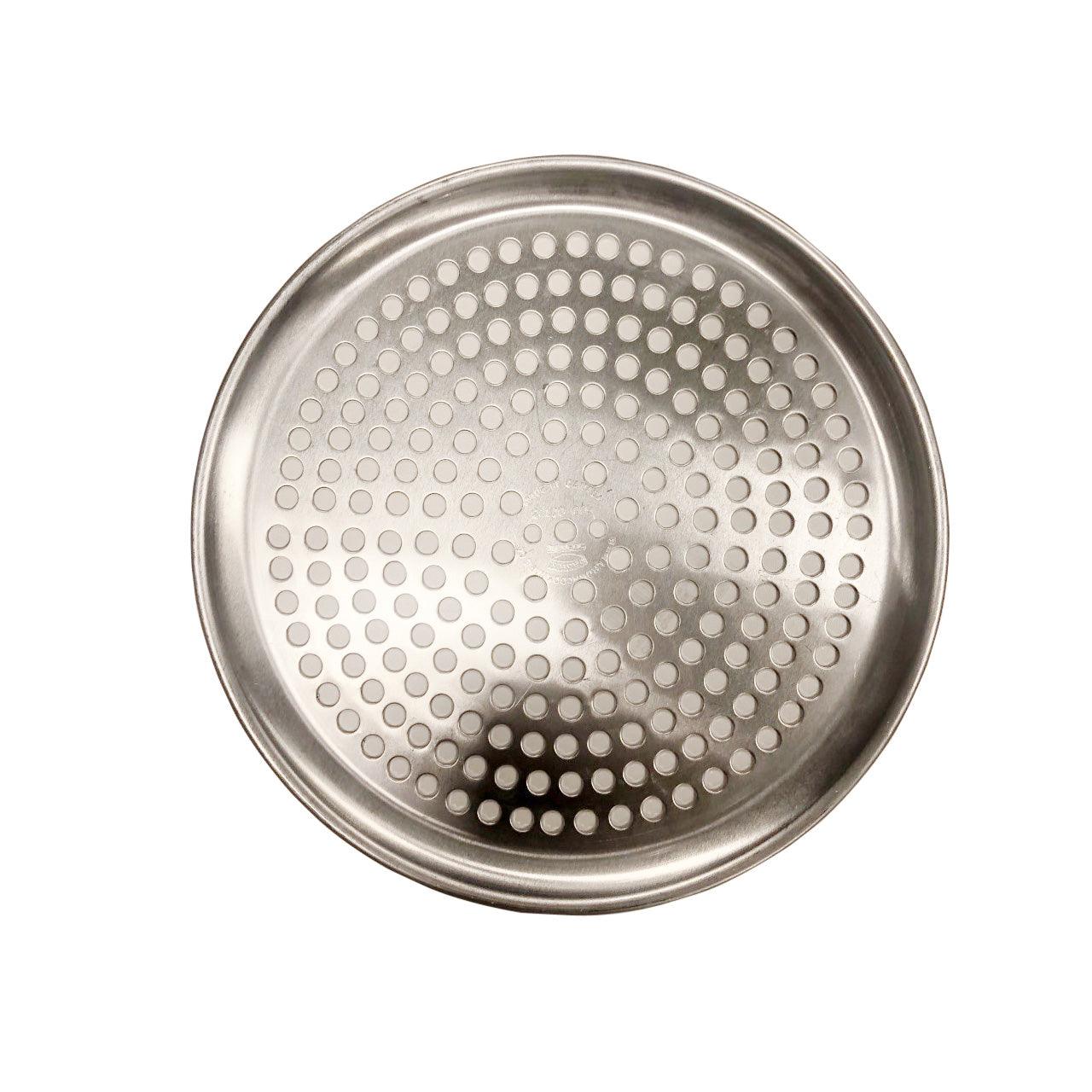 Premium 19/20 Gauge Aluminum Perforated Pizza Pan by Crown Cookware - Perfect for Home Baking, Restaurant Use & Outdoor BBQ (Model 500-07193)