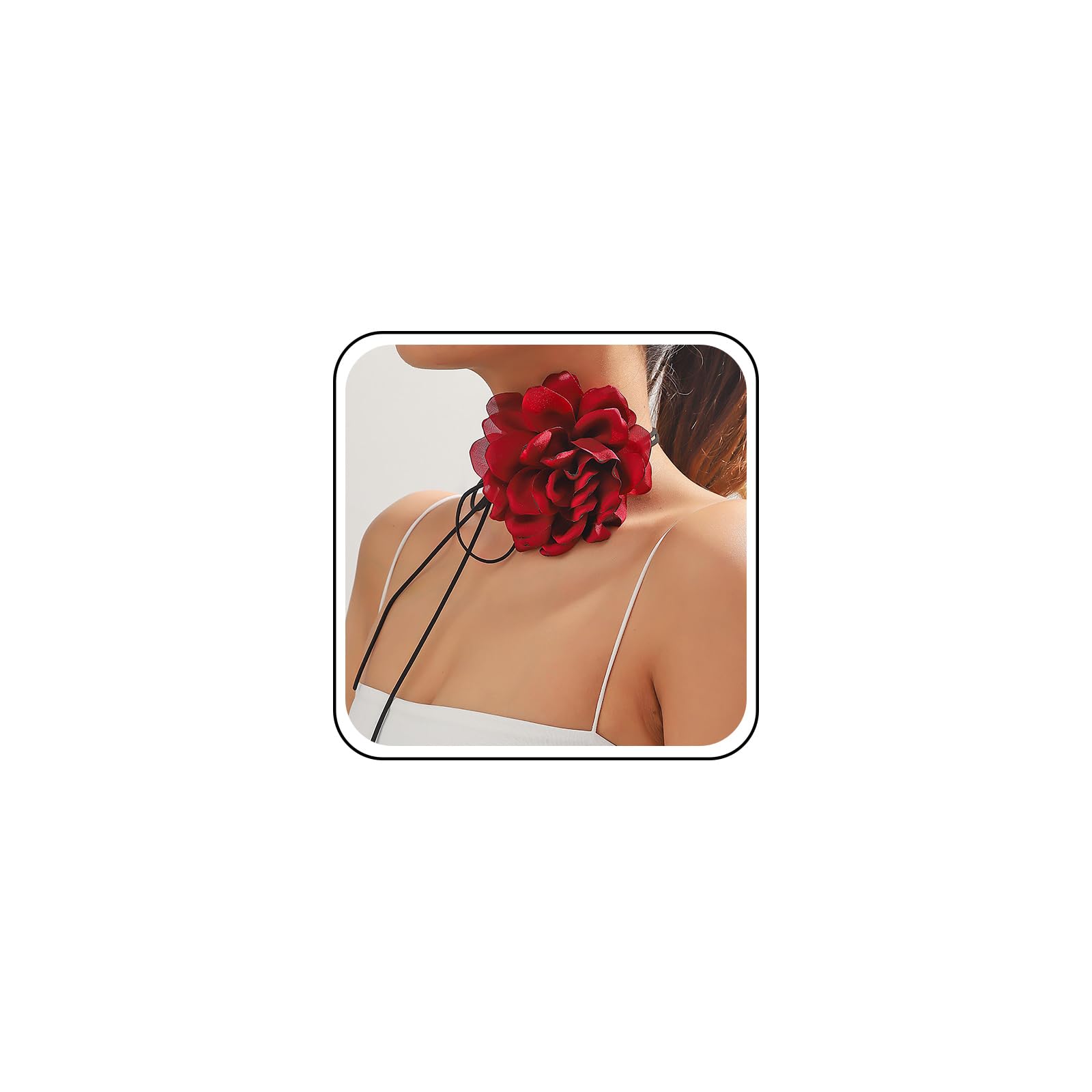 Vintage Red Rose Velvet Choker Necklace for Women - Gothic Floral Choker Jewelry Gift for Her | Perfect for Halloween, Cosplay, Date Night & Gothic Fashion
