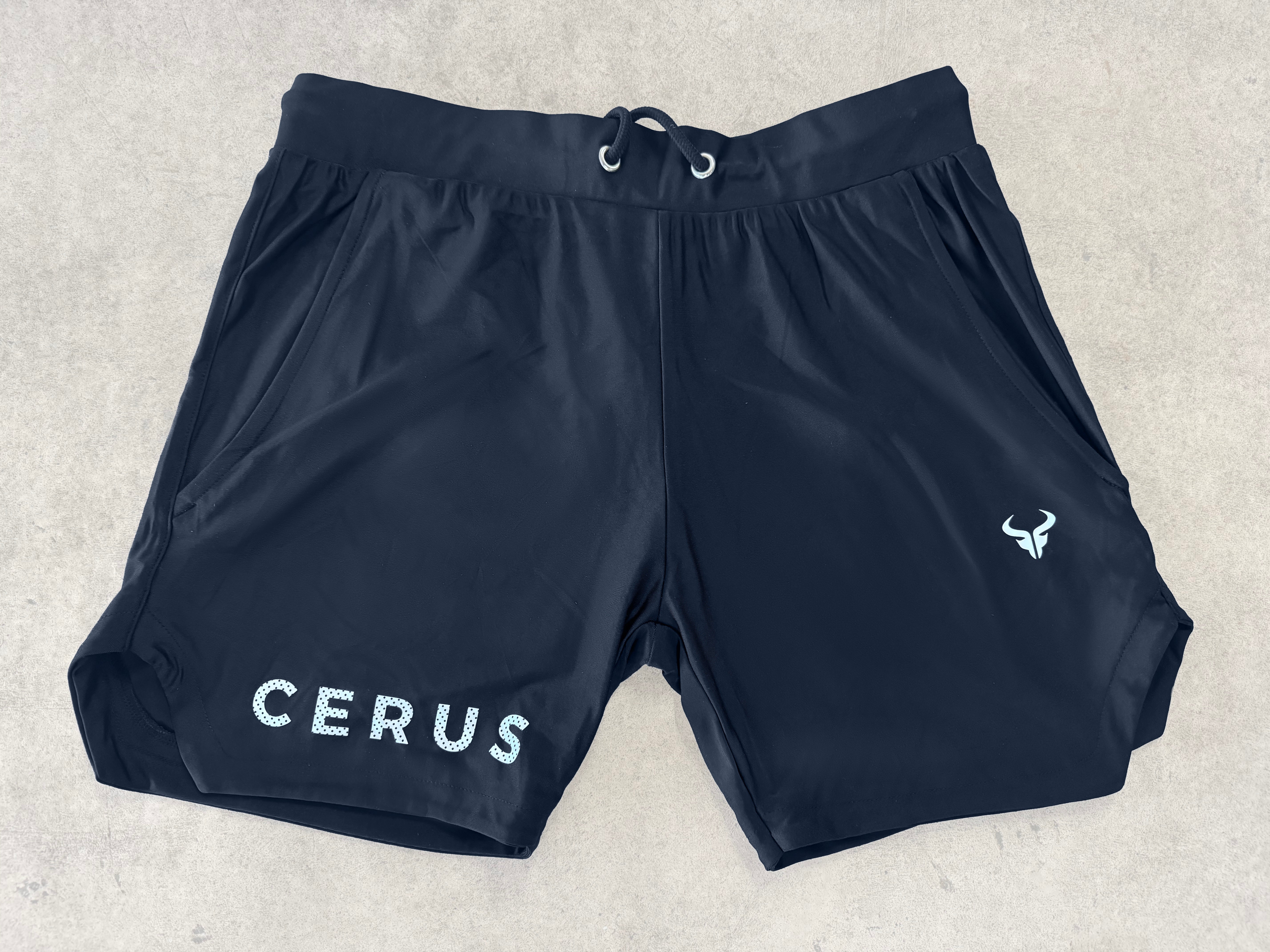 Cerus Black Fusion Linerless Running Shorts for Men - Lightweight Quick-Dry Gym Workout Shorts with Pockets for Jogging, Training & Active Lifestyle