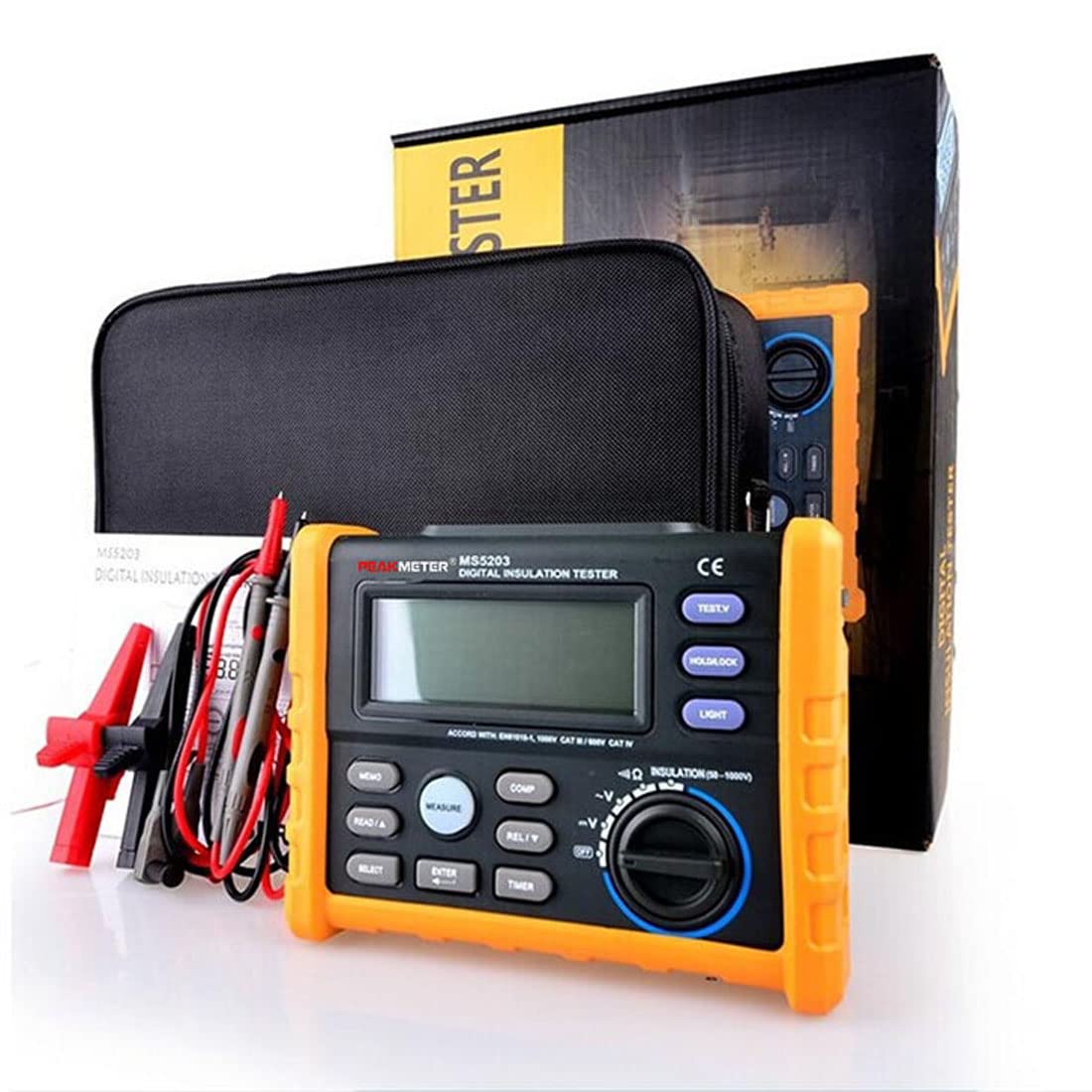 MS5203 Digital Insulation Resistance Tester - 1000V/10GΩ High Voltage Meter with DCV & ACV Detection for Electrical Safety Testing - Perfect for Electricians, HVAC Technicians, and Industrial Maintenance